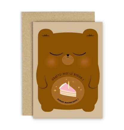 Carte à gratter – Ours anniversaire