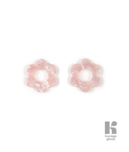 Boucles d'oreilles - Fleurette sans anneaux - Rose