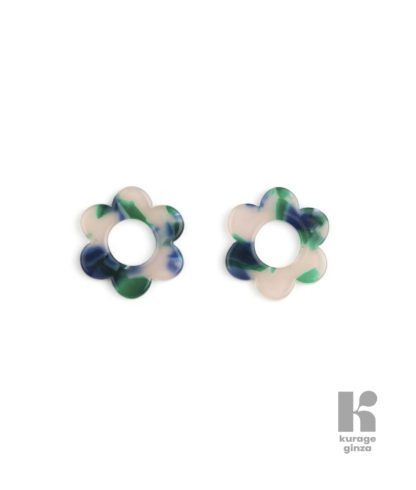 Boucles d'oreilles - Fleurette sans anneaux - Verde