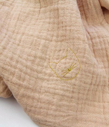 Lange brodé – Beige Chat