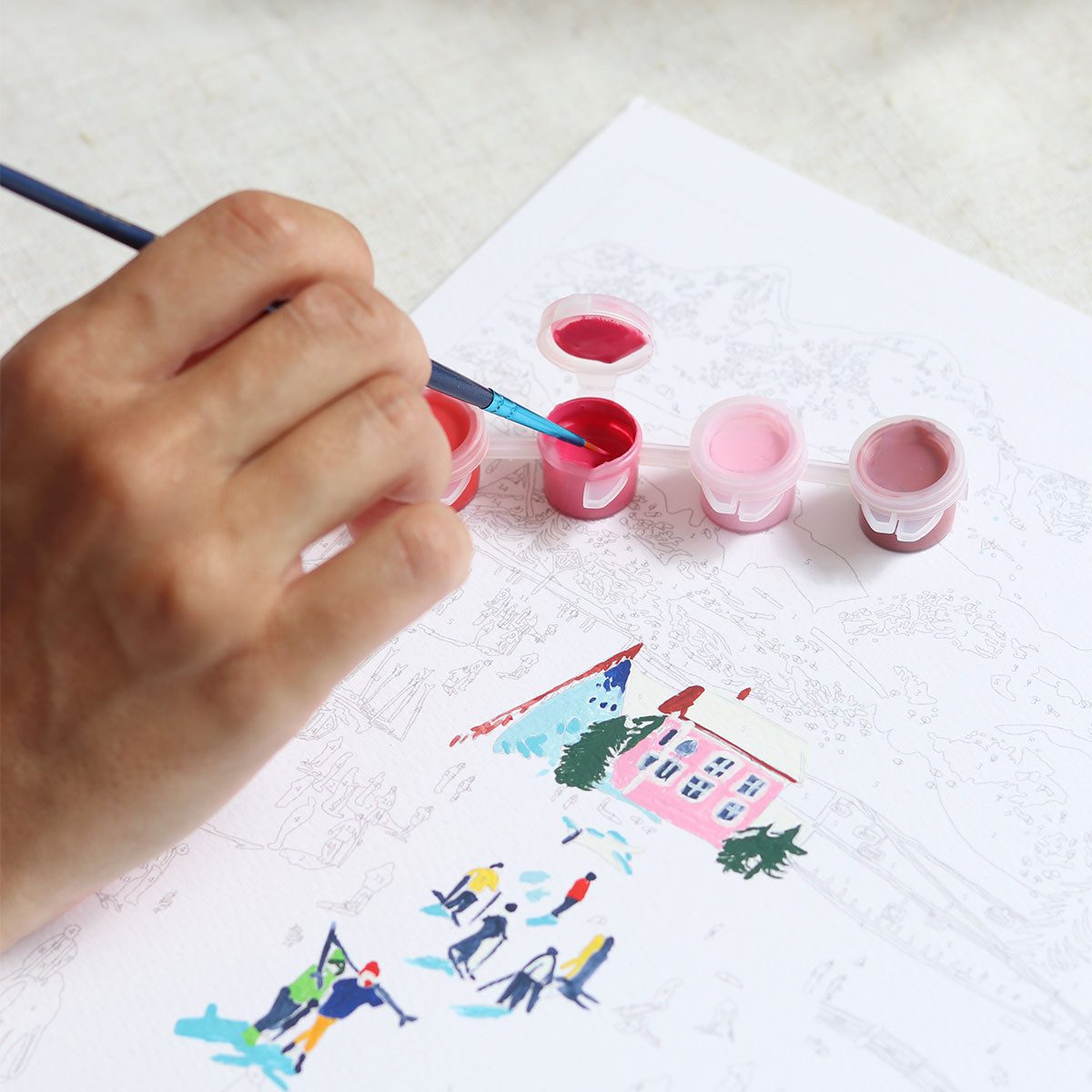 Kit peinture au numéro - Skiing Among Montains