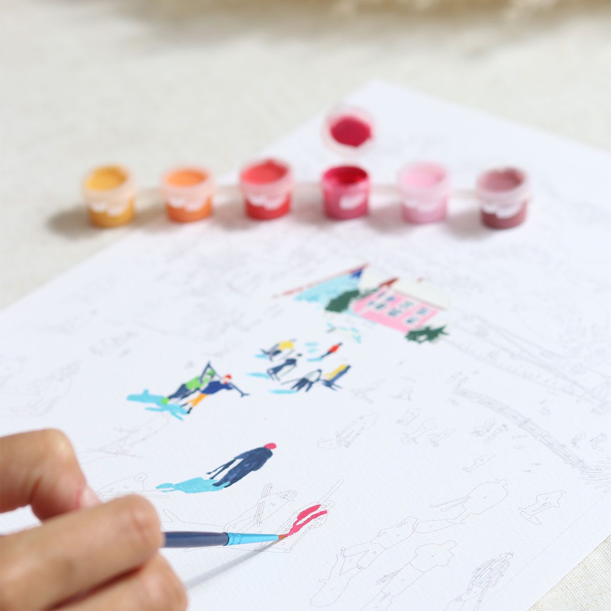 Kit peinture au numéro - Skiing Among Montains