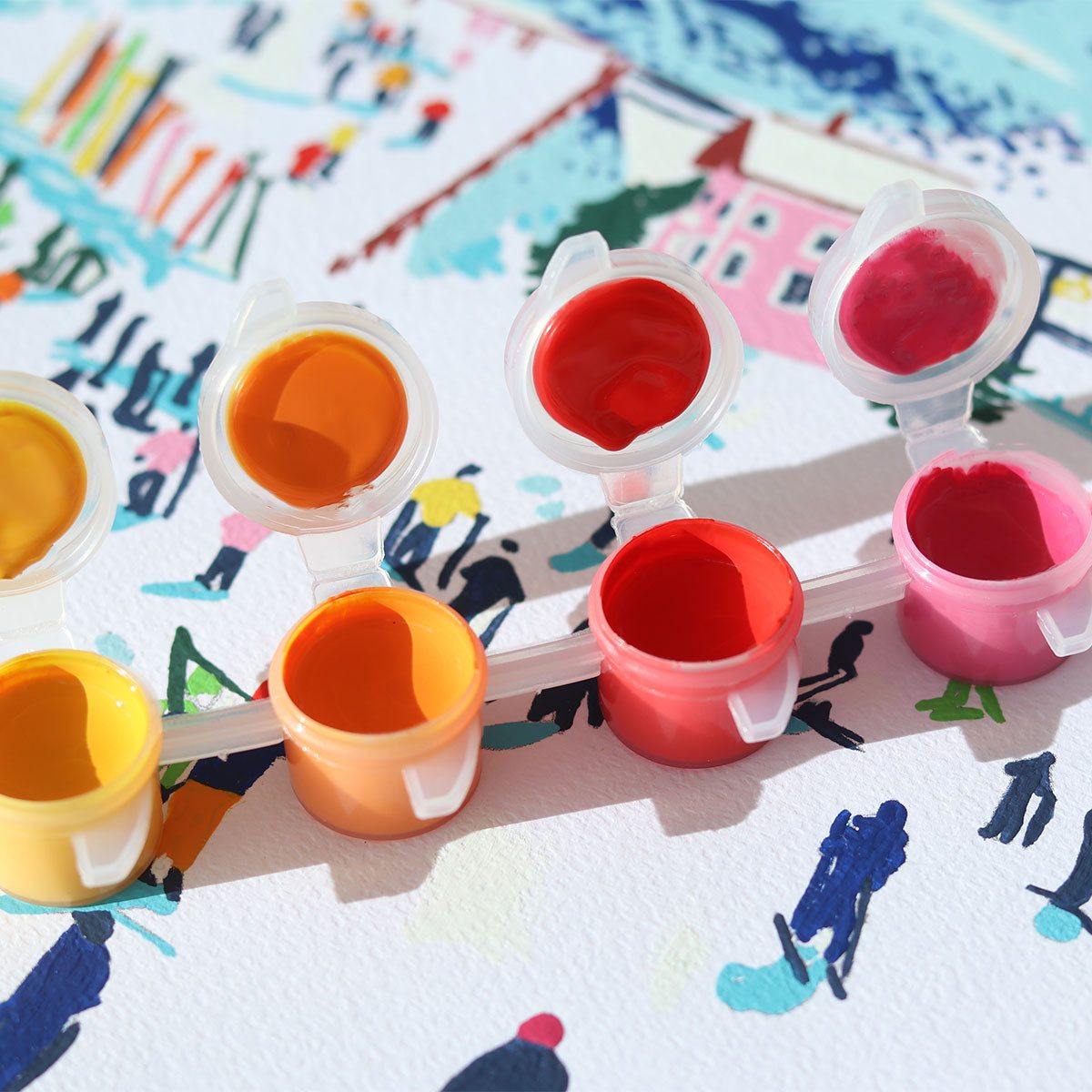 Kit peinture au numéro - Skiing Among Montains