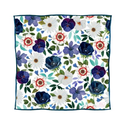 Mouchoir en tissu - Fleurs bleues