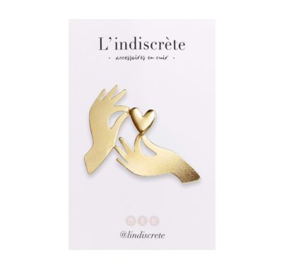 Broche dorée - Accroche-coeur