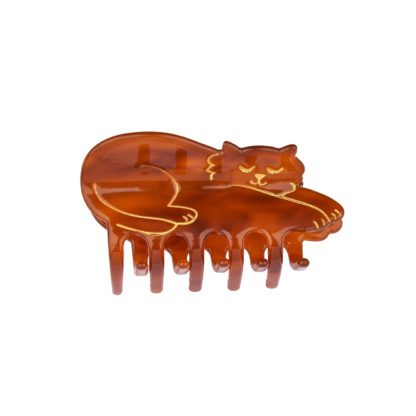 Pince à cheveux - Chat marron