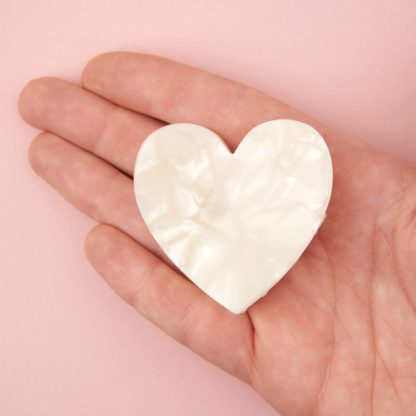 Pince à cheveux - Coeur blanc