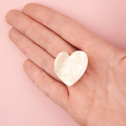 Pince à cheveux - Coeur mini blanc