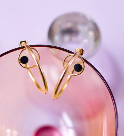 Boucles d'oreilles – Paula noir
