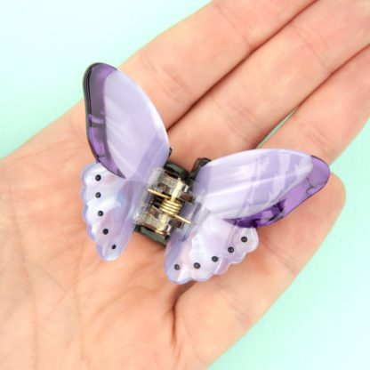 Pince à cheveux - Papillon mini mauve