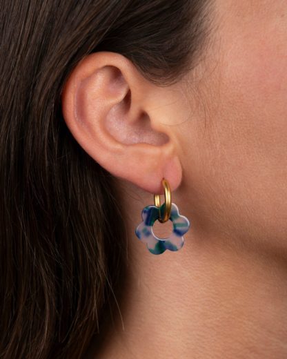 Boucles d'oreilles - Fleurette verde