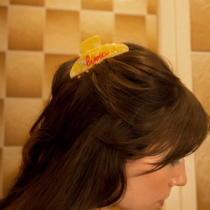 Pince à cheveux - Bisou jaune