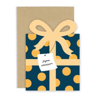 Carte de voeux – Cadeau bleu
