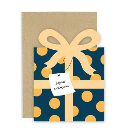 Carte de voeux – Cadeau bleu