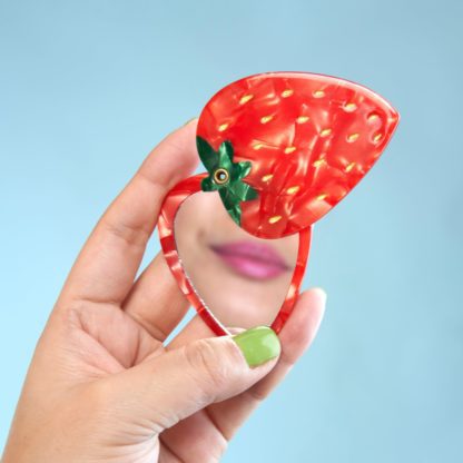 Miroir de poche - Fraise
