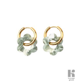 Boucles d'oreilles - Fleurette marbre