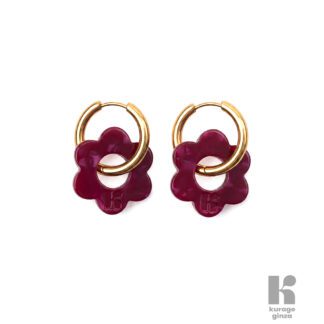 Boucles d'oreilles - Fleurette cerise