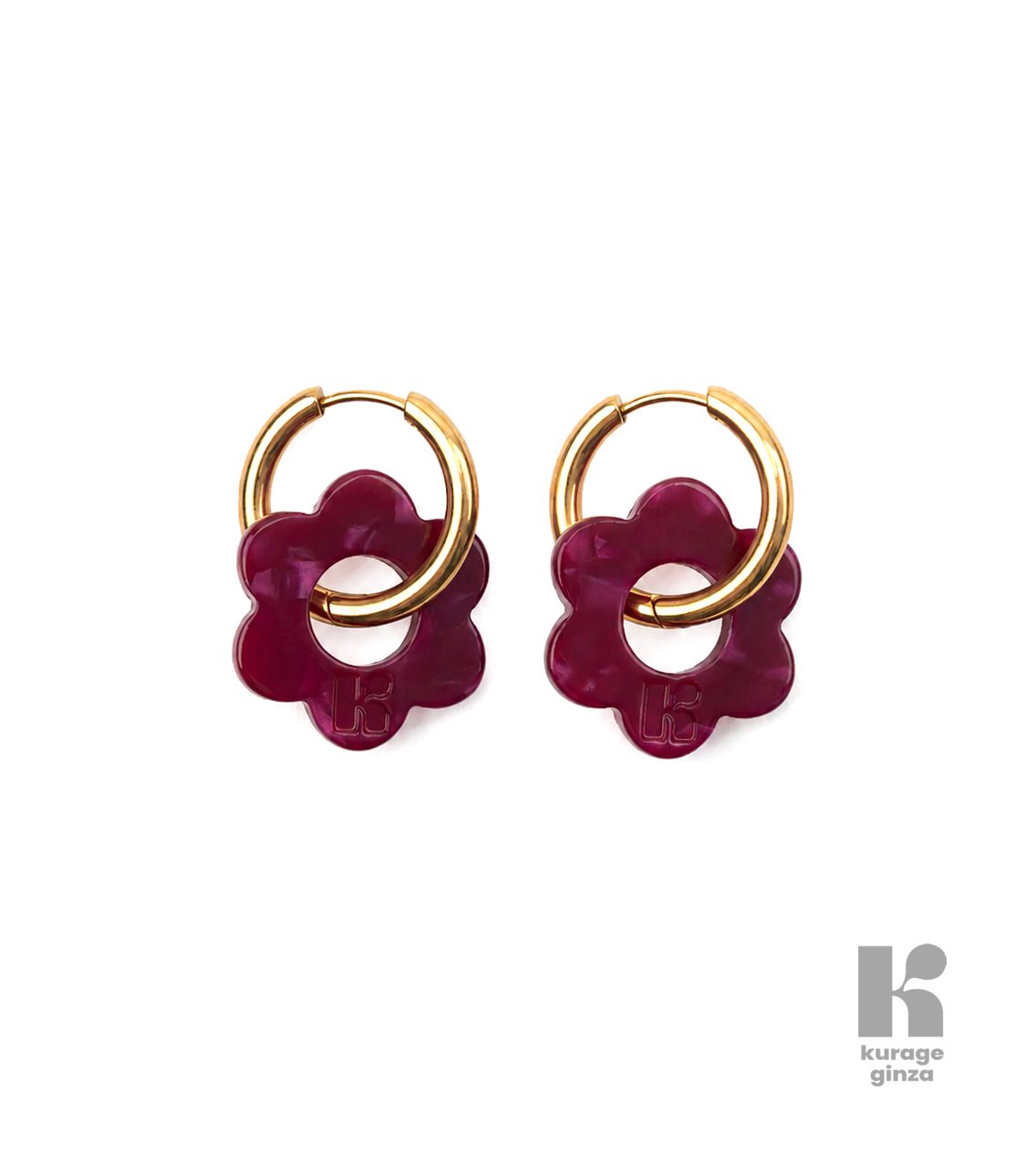 Boucles d'oreilles - Fleurette cerise