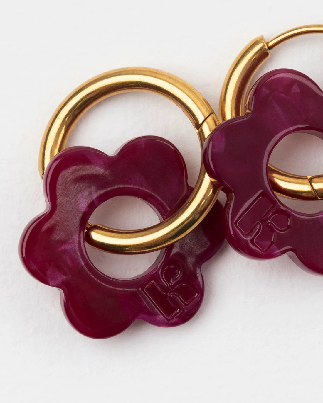 Boucles d'oreilles - Fleurette cerise