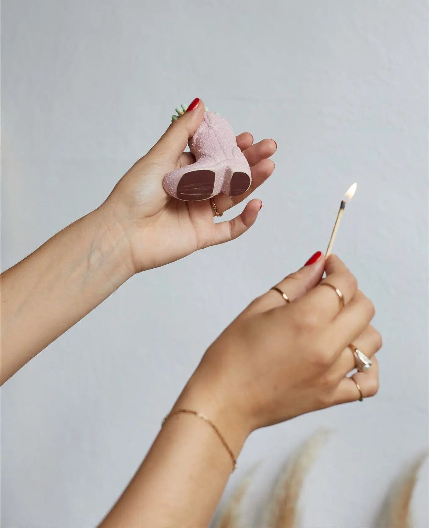 Porte-allumettes - Botte rose