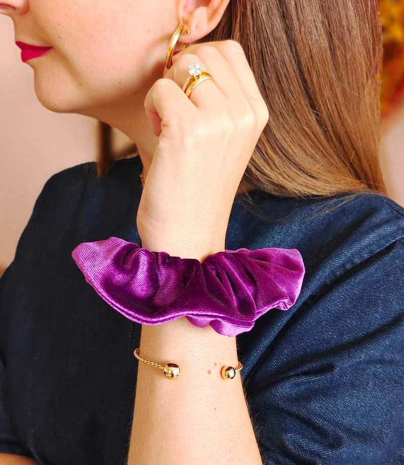 Chouchou velours - Améthyste