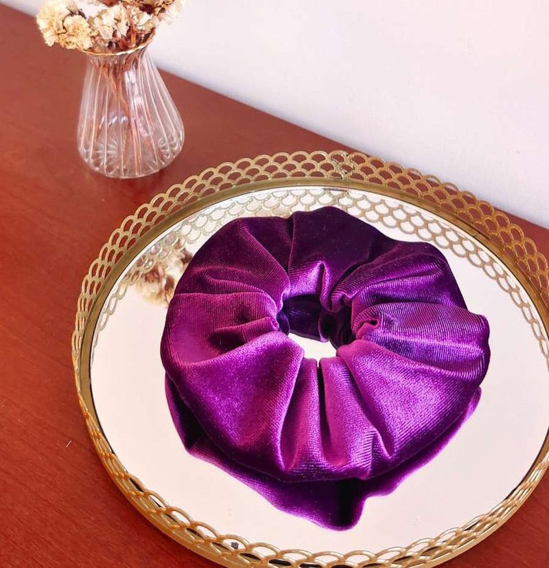 Chouchou velours - Améthyste