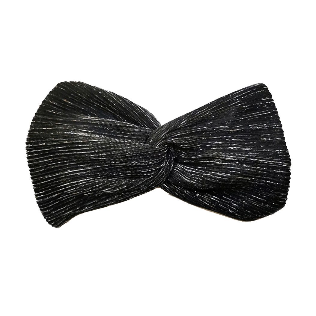 Headband - Plissé noir argent