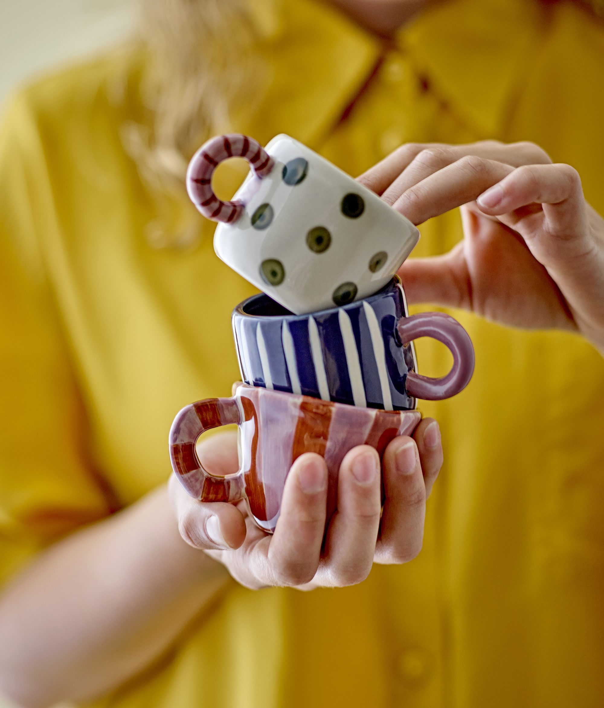 Mini mug Nini - Rayé rose