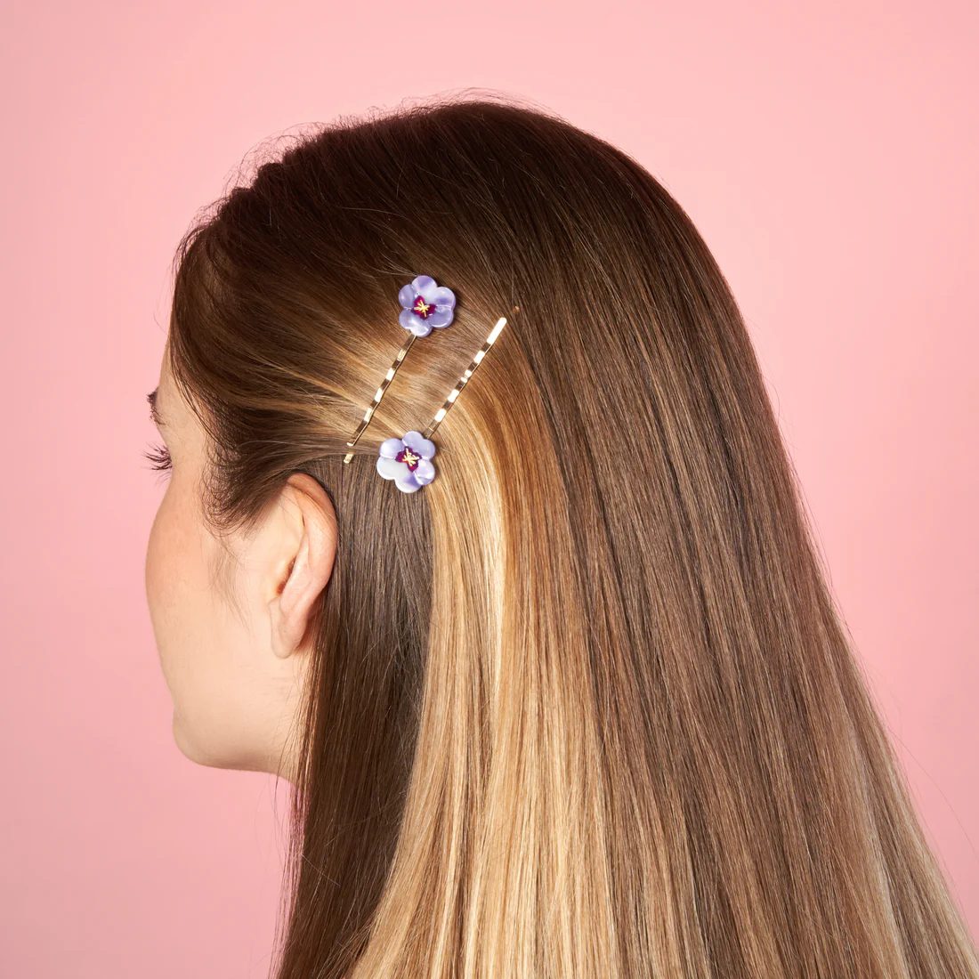 Barrettes à cheveux - Pensées duo