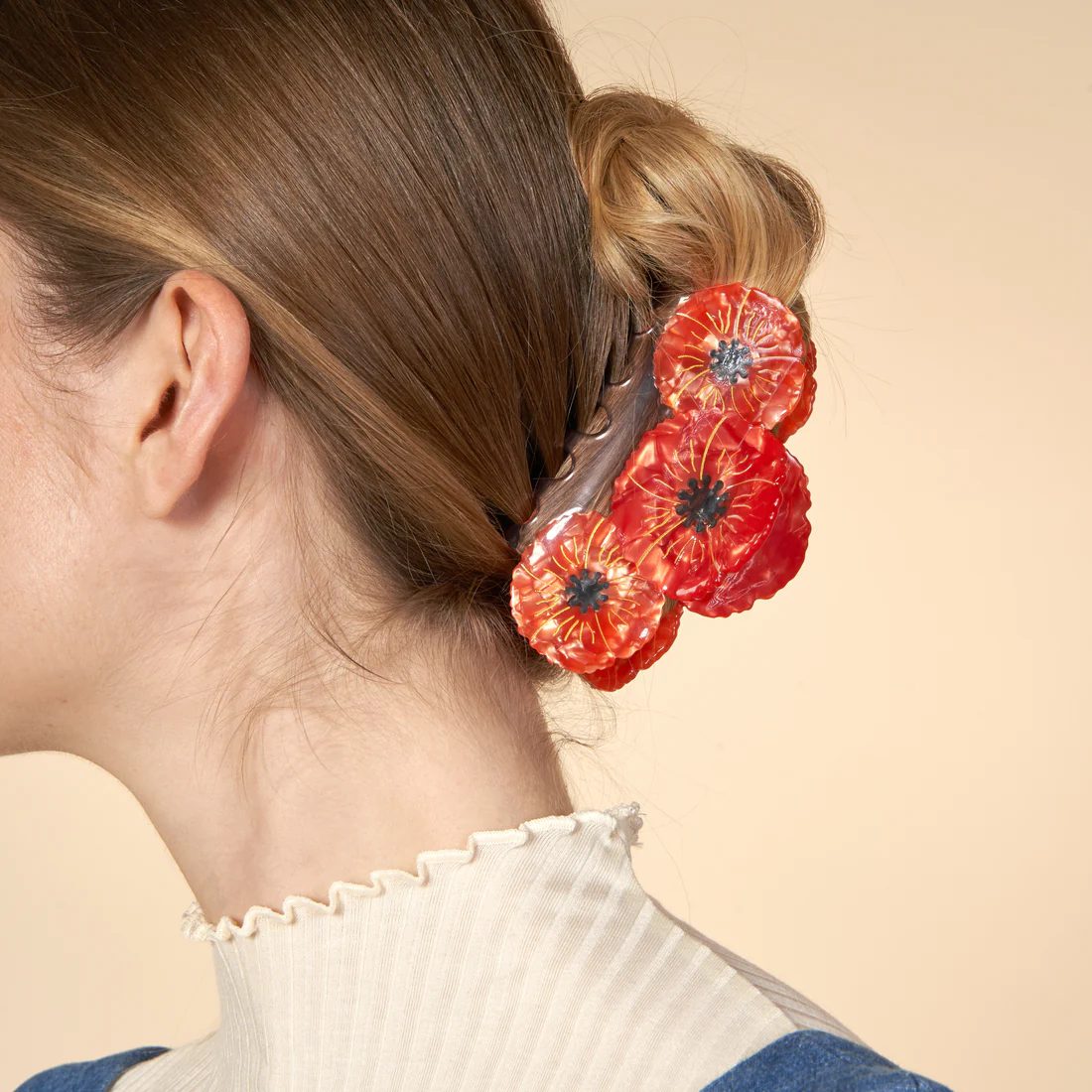 Pince à cheveux - Coquelicot XL