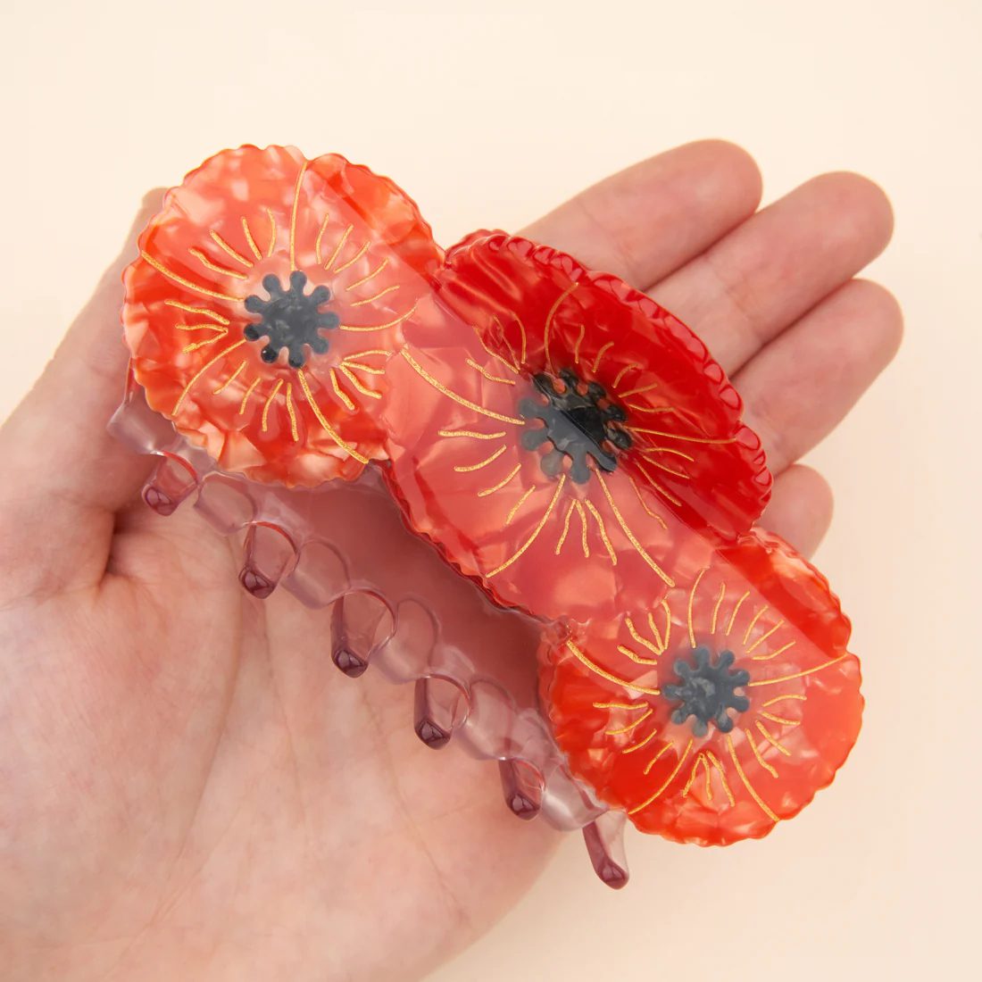 Pince à cheveux - Coquelicot XL