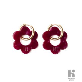 Boucles d'oreilles - Fleurette cerise MAXI
