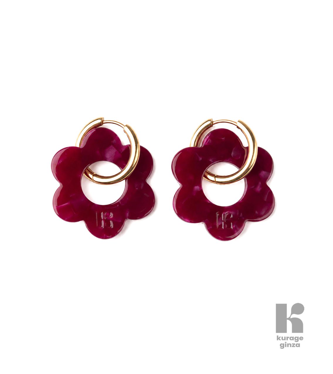 Boucles d'oreilles - Fleurette cerise MAXI