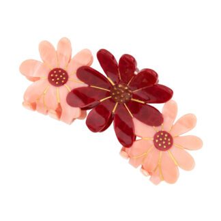 Pince à cheveux - Fleurs roses XL